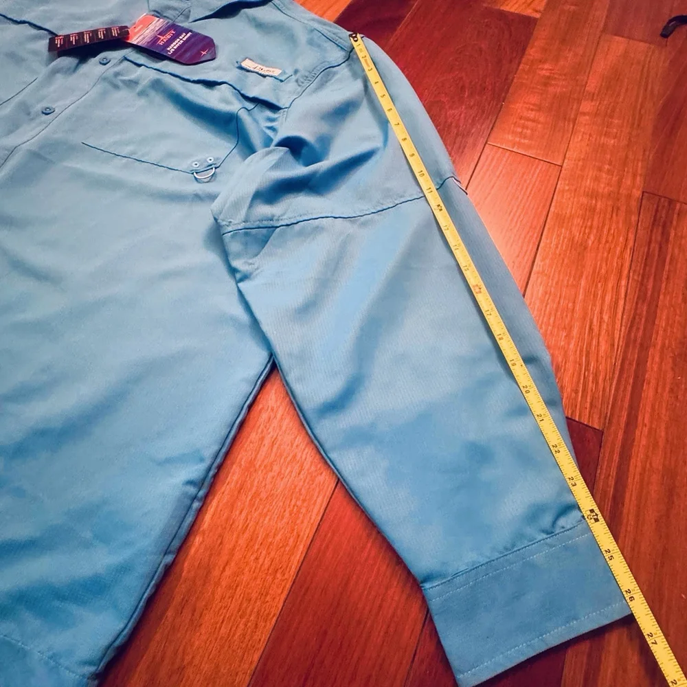 NWT Habit Mens Vented Quick Dry Shirt Size:3XL UPF 40+ Cooling Wicking Blue - Picture 8 of 11